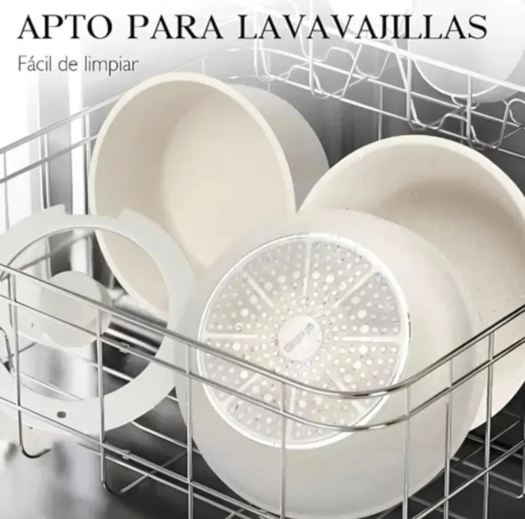 Set Juego Bateria De Ollas Cocina Antiadherentes 5 Piezas