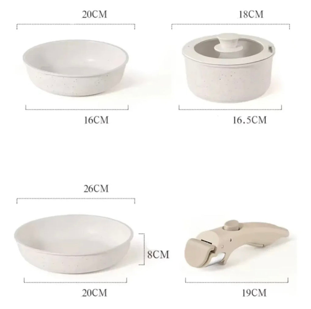 Set Juego Bateria De Ollas Cocina Antiadherentes 5 Piezas