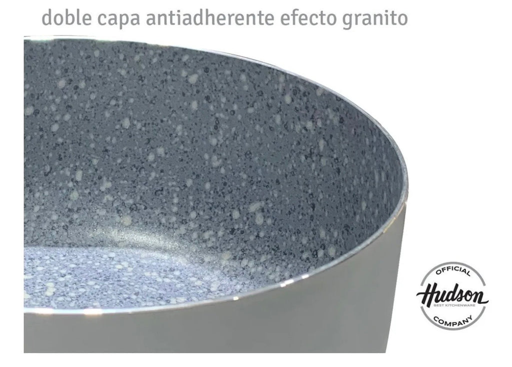 Cacerola Antiadherente Hudson Granito 18 Cm Color Gris