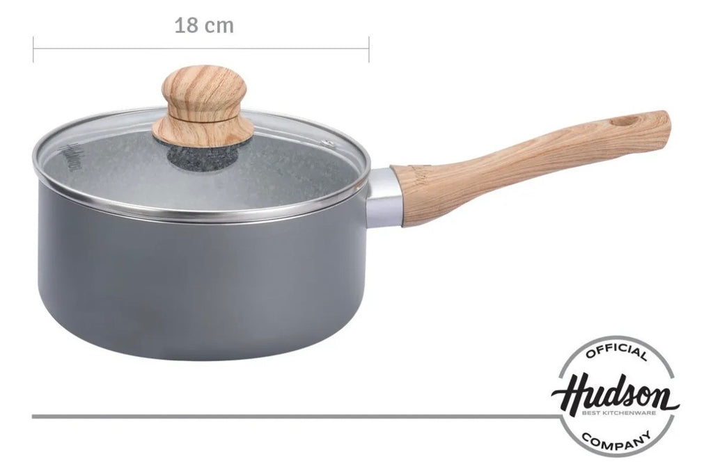 Cacerola Antiadherente Hudson Granito 18 Cm Color Gris