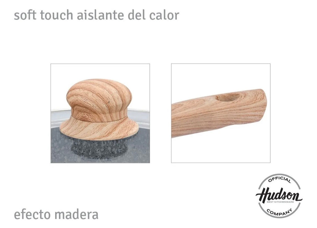 Cacerola Antiadherente Hudson Granito 18 Cm Color Gris